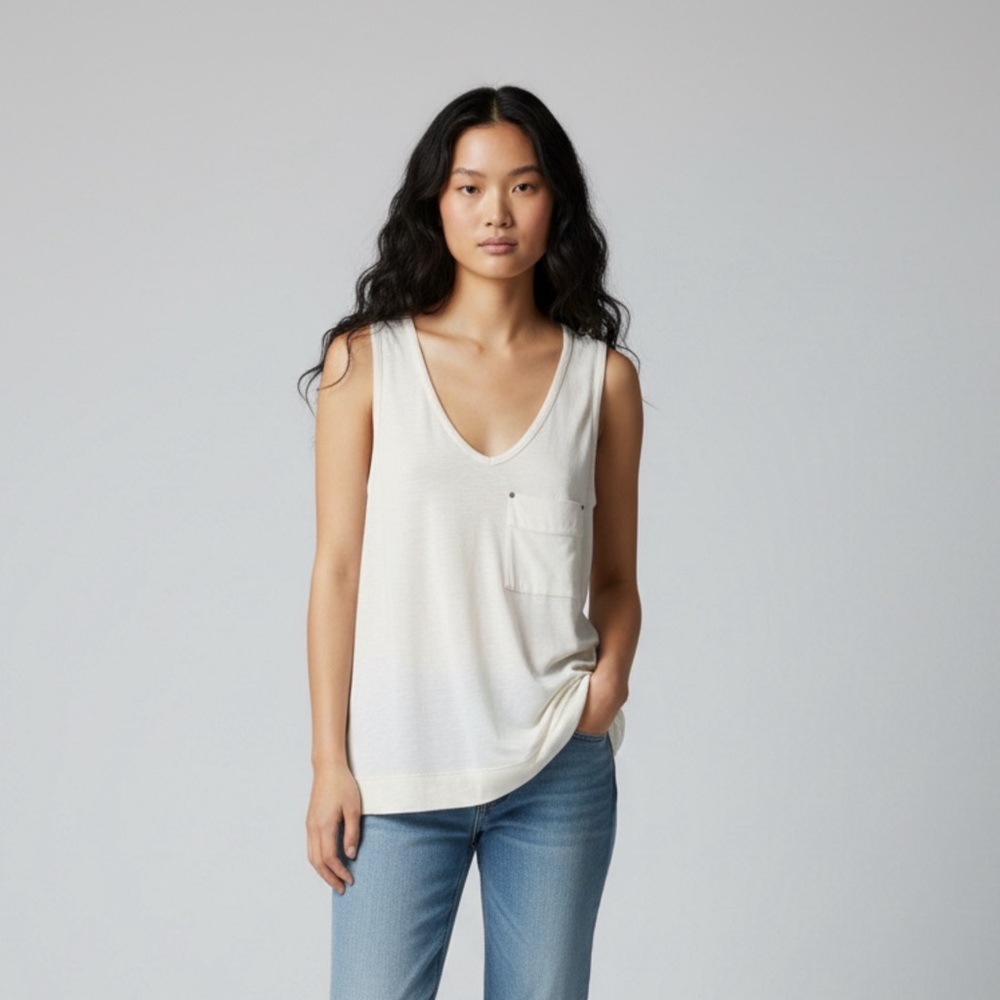 BY MALENE‎ BIRGER CREAM SILK TANK SLEEVELESS BLOUSE QUIET LUXURY MINIMAL LIXURY